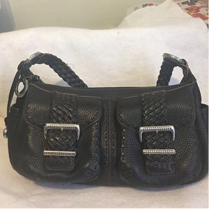 Brighton Black Barrel Bag with Box  Silver Buckles